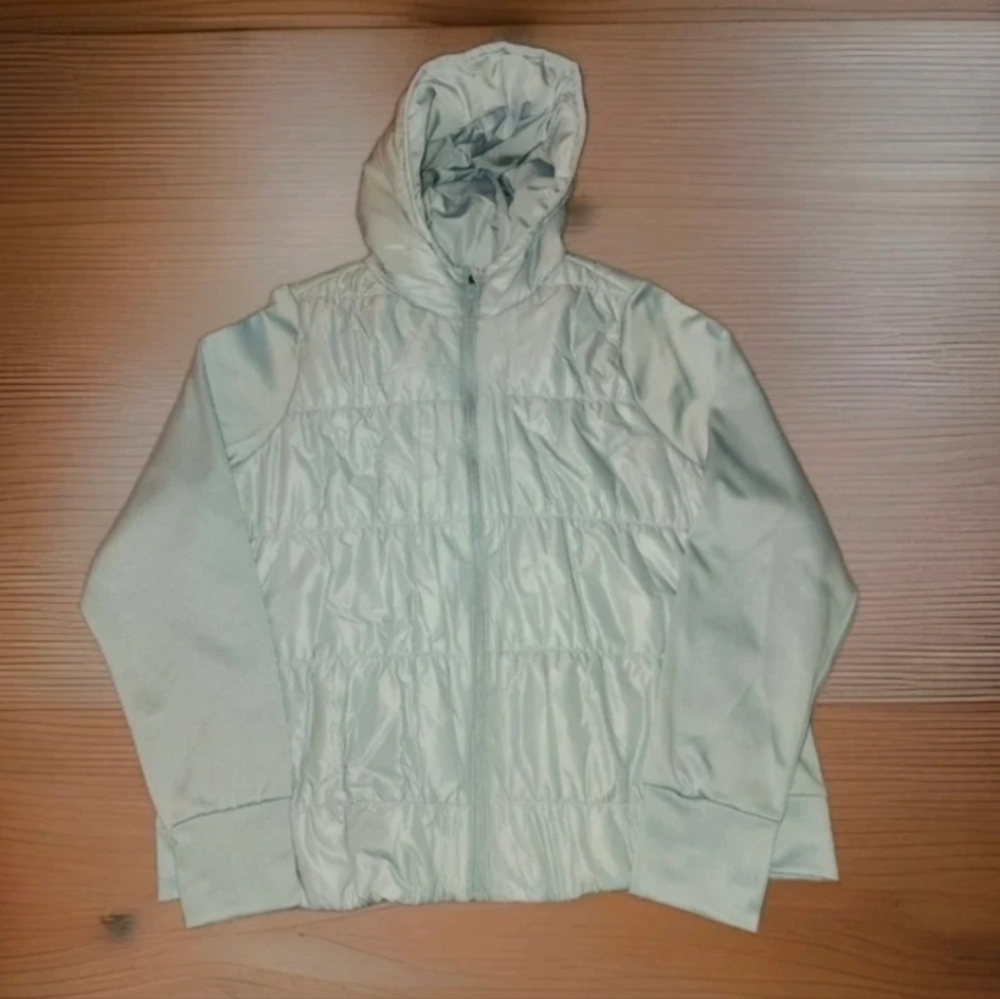 Womens Avia SkyBlue Quilted Jogger Athletic Light weight Coat Jacket Hooded - Picture 5 of 11